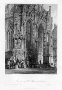 La fuente de St Maclou, Rouen, Francia, siglo XIX de Samuel Bradshaw