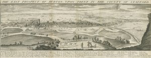 Puente y ciudad de Burton-upon-Trent (grabado) de Samuel Buck