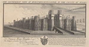 Vista suroeste del castillo de Hertsmonceux en el condado de Sussex
