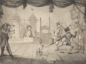 Versión anfiteatral de la caída de la Bastilla de Samuel Collings