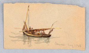 Barcos en Étretat de Samuel Colman
