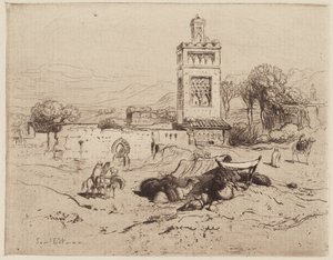 Ruinas de una Mezquita, Tlemcen, Argelia de Samuel Colman