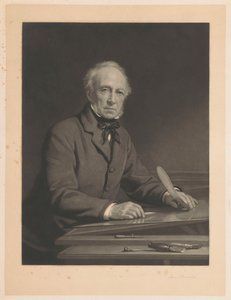 Retrato de Samuel Cousins ​​trabajando en una estampa de Samuel Cousins (signed by artist)