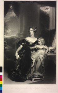 Lady Harriet Elizabeth Georgiana Howard y su hija lady Elizabeth Georgiana Leveson-Gower de Samuel Cousins