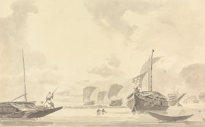 Barcos en el río Hoogley [Hooghly] de Samuel Davis