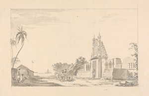 Carruaje fuera de un portal en ruinas de Samuel Davis