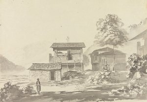 En la aldea cercana a Tassisudon [Tashicho Dzong] de Samuel Davis