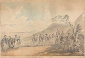 Marcha de tropas en la India de Samuel Davis