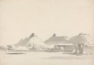 Campamento militar con fuertes en las colinas de detrás de Samuel Davis
