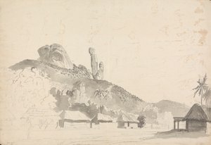 Formación rocosa sobre un pueblo de Samuel Davis