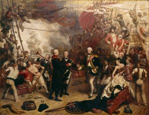 El almirante Duncan recibe la espada del almirante holandés de Winter en la batalla de Camperdown de Samuel Drummond