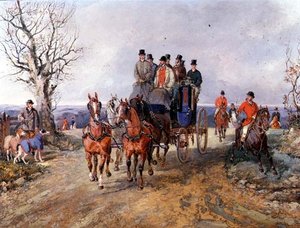 Un carruaje en el camino abierto de Samuel Henry Alken