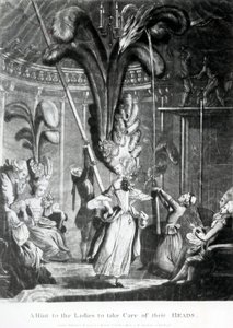 Una sugerencia a las damas para que cuiden sus cabezas, publicado por Sayer y Bennett (1774-1786), 1776 de Samuel Hieronymous Grimm