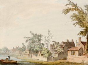 Un pueblo junto a un lago