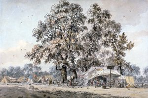 Campamento militar en Hyde Park, Londres, c1780