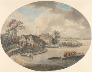 Mill on the Avon, Pershore, Worcestershire de Samuel Hieronymus Grimm