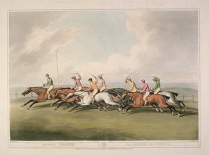 Carreras de caballos de la Colección de Deportes de Campo Británicos de Orme, 1807 de Samuel Howett