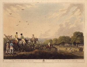 El Regreso de la Caza del Jabalí, de "Deportes de Campo Orientales", pub. por Edward Orme de Samuel Howett