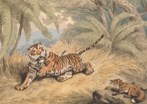 Un tigre atravesado por una flecha