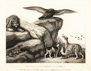El pájaro de Júpiter amonestando a una asamblea de animales. 1811 (grabado)