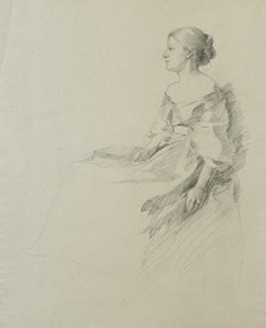 Mujer sentada de perfil de Samuel Isham