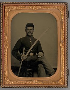 Retrato Sin Título de un Soldado Sentado con Sable
