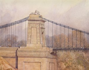 Detalle del diseño aprobado para el puente colgante de Clifton de Samuel Jackson