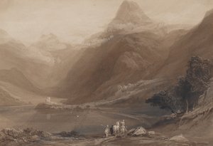 Lago Llanberis, Gales del Norte, 1820-30 de Samuel Jackson