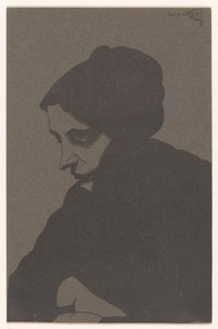 Mujer en vista de tres cuartos a la izquierda, con sombra de caída de Samuel Jessurun de Mesquita (signed by artist)