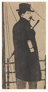 Autorretrato con abrigo y sombrero de Samuel Jessurun de Mesquita (signed by artist)