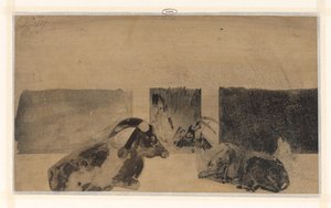 Unas cabras reclinadas de Samuel Jessurun de Mesquita