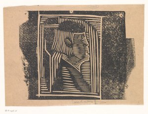 Cabeza de fantasía: cabeza de perfil en sombreado de Samuel Jessurun de Mesquita