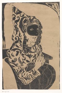 Mujer enmascarada con capa de Samuel Jessurun de Mesquita