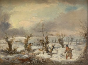 Tiro al pato (óleo sobre lienzo) de Samuel John Egbert Jones