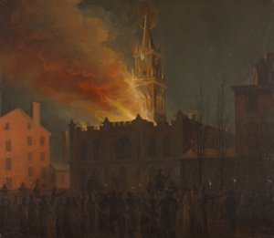 Conflagración de la Sala Masónica, Chestnut Street, Filadelfia, Pensilvania de Samuel Jones