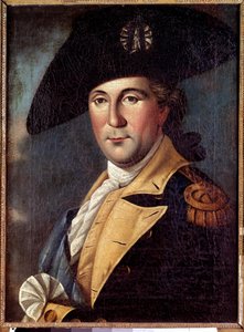 Retrato de George Washington (1732-1789) representante en traje. Retrato de George Washington (1732-1789) representante en traje general, con la banda de comandante en jefe del ejército continental. Pintura de Samuel King (1748-1819) de Samuel King