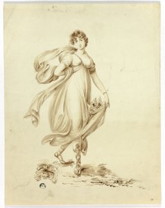 Joven mujer portando flores de Samuel Lane