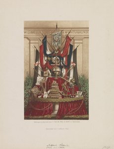 Trofeo como decoración en la celebración del vigésimo aniversario de la Academia de Delft, 1862 de Samuel Lankhout