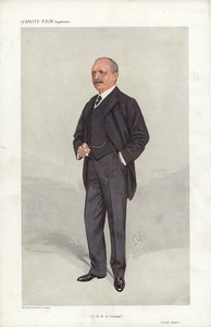 Archer Baker, C P R en Europa, caricatura de Vanity Fair de Samuel Luke (after) Fildes