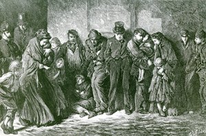 Sin hogar y hambriento de Samuel Luke Fildes