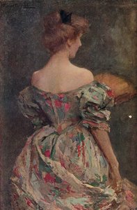 El vestido floreado, siglo XIX de Samuel Melton Fisher