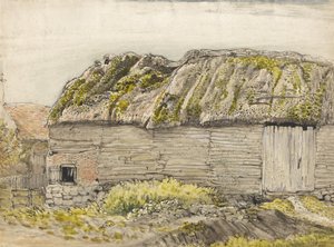 Un granero con un techo musgoso, Shoreham de Samuel Palmer