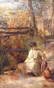 Un niño pescando de Samuel Palmer