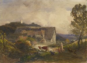 Un corral en Princes Risborough, siglo XIX de Samuel Palmer