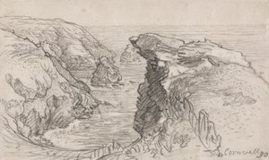 Una página de un cuaderno de bocetos de Cornualles: Cornualles 30 de Samuel Palmer
