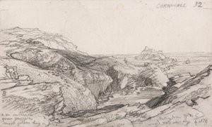 Una página de un cuaderno de bocetos de Cornualles: Cornualles 32 de Samuel Palmer