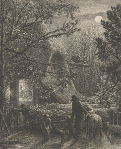 Navidad, o doblando la última oveja, 1850 de Samuel Palmer