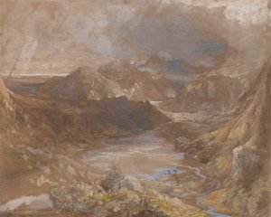 Llwyngwynedd y parte de Llyn-y-ddina entre Capel Curig y Beddegelert, Gales del Norte de Samuel Palmer