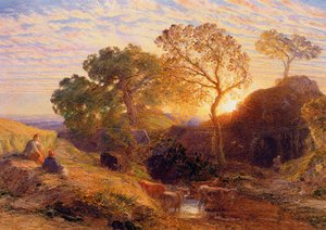 Atardecer, c.1861 de Samuel Palmer