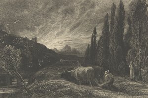 El Primer Labrador, o La Mañana Extendida Sobre las Montañas, antes de 1861. de Samuel Palmer